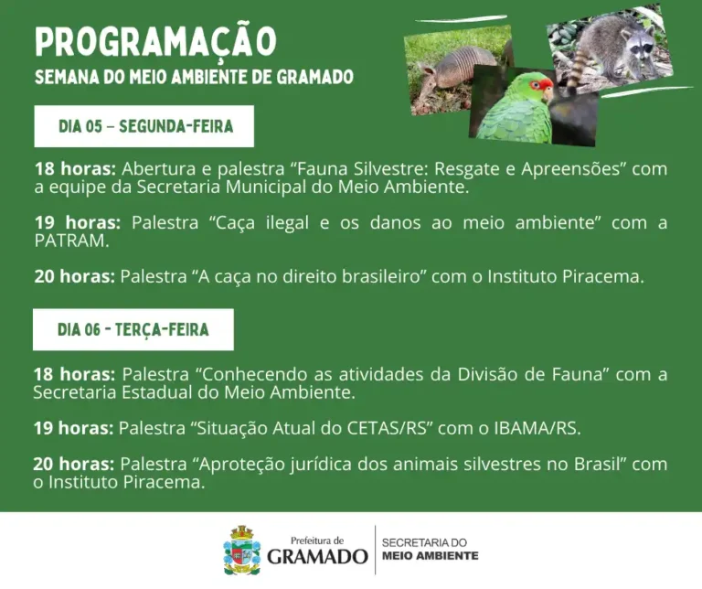 Confira a programação da Semana do Meio Ambiente de Gramado Confira a programação da Semana do Meio Ambiente de Gramado
