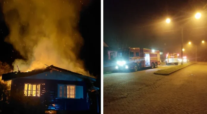 Incêndio atinge residência no bairro Campo do Meio, em São Francisco de Paula