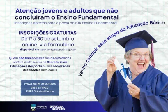Inscrições abertas para a Prova de Certificação do Ensino Fundamental para Jovens e Adultos