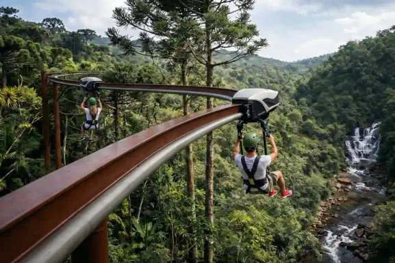 Parque do Caracol anuncia novo atrativo: Encaracolada, uma tirolesa em curva motorizada