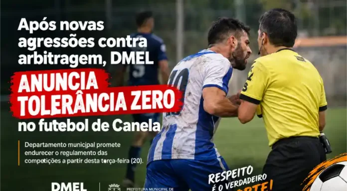 DMEL anuncia tolerância zero após novas agressões contra arbitragem no Campeonato Varzeano de Canela