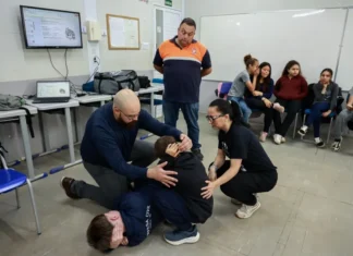 Agentes Mirins da Defesa Civil recebem curso de primeiros socorros e plano de emergência familiar
