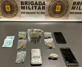 Adolescente é apreendido com maconha, balança de precisão e munições em Canela