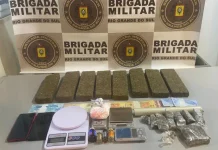 BM prende casal com mais de 5 kg de drogas durante barreira de trânsito em Três Coroas